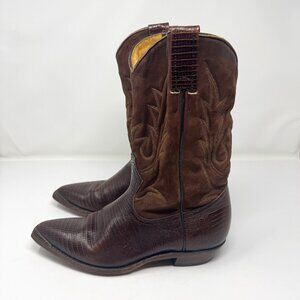 Vintage Boulet Brown Leather Cowboy Boots US 7
